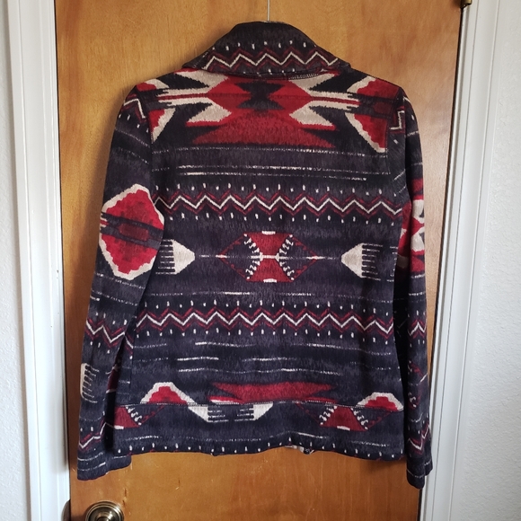 LAUREN  Ralph Lauren gray print blazer/ jacket fleece lined vintage look - Picture 2 of 10